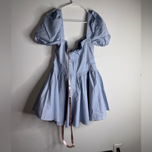 House of CB 'Maribel' Soft Blue Broderie Corset Mini Dress NWOT - Picture 6 of 12